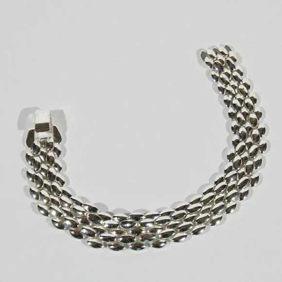 Vintage Napier Silver Tone Panther Link Bracelet - Picture 4 of 6